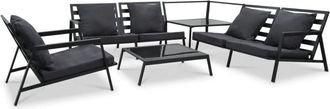 vidaXL Muebles De Jard&iacute;n 5 Pzas Y Cojines De Aluminio Gris Oscuro Vidaxl