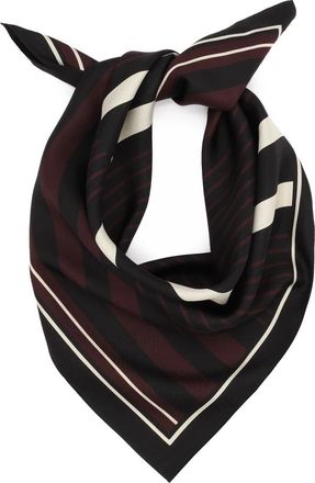 Kazar Luxe Zijden Sjaal met Onregelmatige Strepen - Dames - Zijden sjaals - Zwart - ONE Size - Accessoires