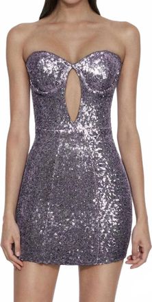 JW PEI Brynlee Sequinned Strapless Mini Dress In Purple / Silver