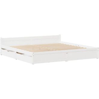 vidaXL Estructura De Cama Sin Colch&oacute;n Madera De Pino Blanca 120x200 Cm Vidaxl