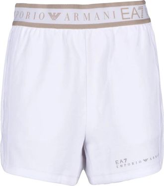 Emporio Armani Training Shorts - Dames - Bermuda - Wit - XS - Katoen - Korte Broeken