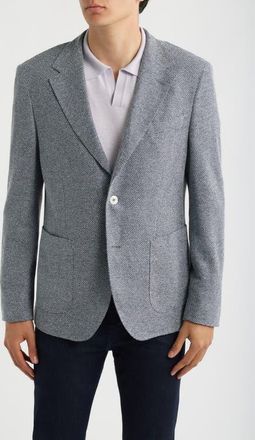 HUGO BOSS Jeff Regular Fit Stretch Linen & Cotton Sport Coat in Dark Blue at Nordstrom, Size 40 Regular