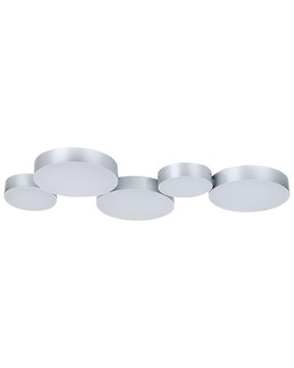 Beliani L&aacute;mpara led de techo metal plateado