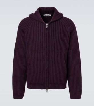Our Legacy Level ribbed-knit wool zip-up hoodie