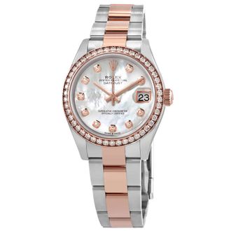 Rolex Datejust Mother of Pearl Diamond Dial Automatic Ladies Steel and Everose Gold Oyster Watch 278381MDO