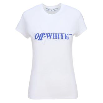 Off-white Pre-owned Womens Off-White Pen Logo T-Shirt Cotton - Size X-Small