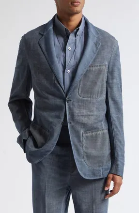 Maison Margiela Double Dyed Wool Sport Coat in Army Blue at Nordstrom, Size 50