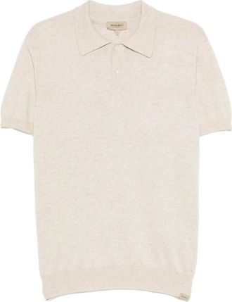 Woolrich Polo Shirt met Korte Mouwen - Heren - Polos - Beige - M - Katoen - Tops
