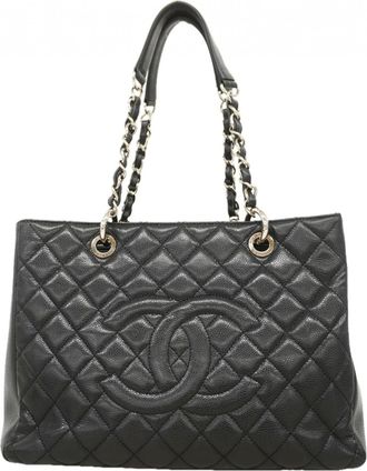 Chanel Black Grained Calfskin Tote Bag (Pre-Owned)