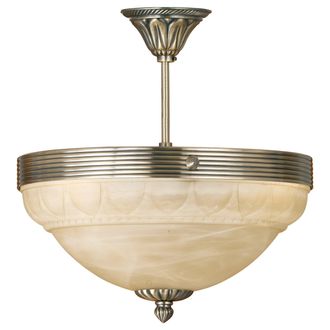 Loops Flush Ceiling Light Colour Bronze Shade Champagne Glass Alabaster Bulb E14 3x60W in Clear