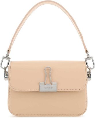 Off-white Light pink leather small Plain Binder handbag