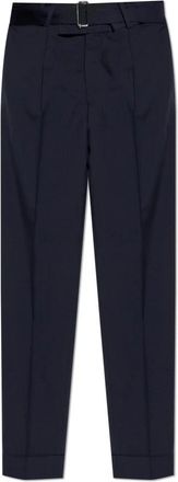Officine G&eacute;n&eacute;rale Wollen Gekreukte Broek - Heren - Nette broeken - Blauw - 2XL - Wol - Broeken