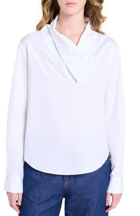 TWP My Maria Drape Neck Pullover Shirt in White at Nordstrom Rack, Size Medium