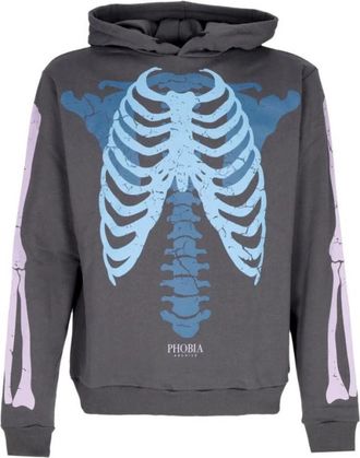 Phobia Archive Bones Hoodie - Heren - Hoodies - Grijs - XL - Katoen - Hoodies & sweatvesten