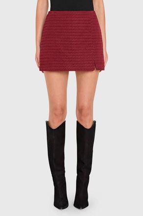 Amanda Uprichard Dale Tweed Mini Skort In Russet