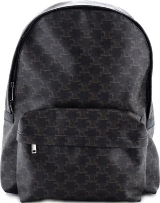 Celine Triomphe medium rugzak met gecoat canvas - Zwart