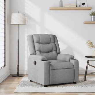 vidaXL Sill&oacute;n Reclinable De Tela Gris Claro Vidaxl