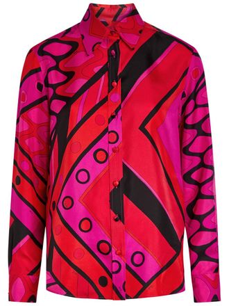 Pucci Printed Silk-twill Shirt - Pink - 44 (UK12 / M)