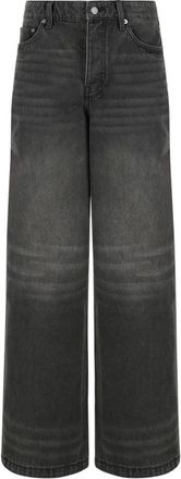 Ksubi Washed Black Wide-Leg Jeans - Heren - Loose Fit Jeans - Grijs - W34 - Katoen - Jeans