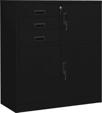 vidaXL Armario De Oficina De Acero Negro 90x40x102 Cm Vidaxl