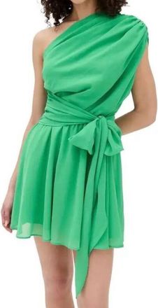 Amanda Uprichard Galleria Mini One Shoulder Dress In Green