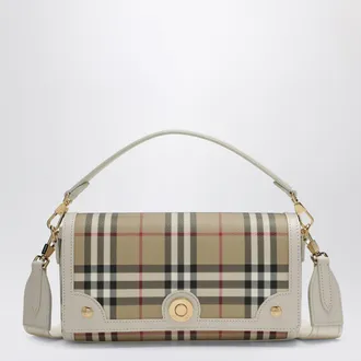 Burberry Note small shoulder bag in coated cotton beige