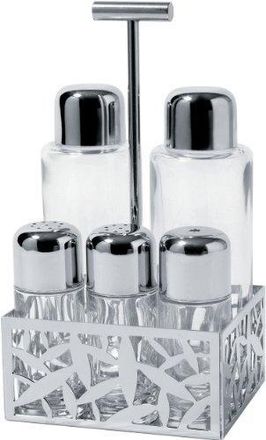 Alessi Cactus Set De Condimentos Plateado Transparente