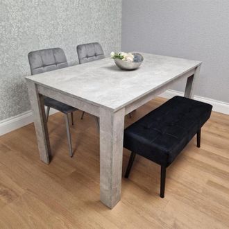 Kosy Koala Grey Wooden Dining Table Set with 2 Grey Chairs and one Bench - Dining Furniture