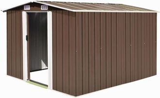 vidaXL Caseta de jardín metal marrón 257x298x178 cm Vidaxl