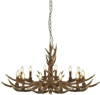 Searchlight Stag - L&aacute;mpara Colgante 12 Luces Marr&oacute;n, E14 - Searchlight