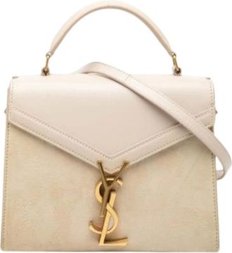 Saint Laurent Pre-owned Handbags, female, Beige, Size: ONE SIZE Pre-owned Cassandra Shoulder Bag