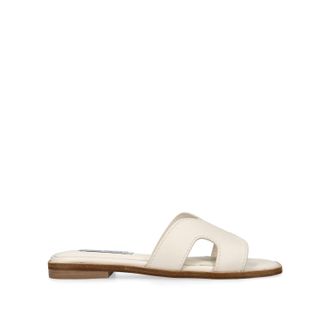 Steve Madden Womens Leather Bondst White Sandals - Size UK 7