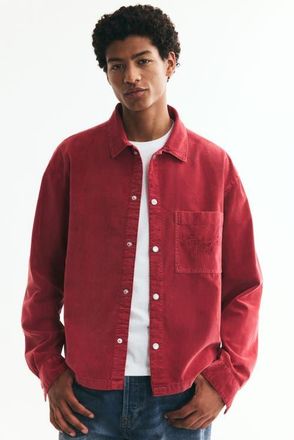 H&M Relaxed-fit Corduroy Shirt in Red/east Isles Club at Nordstrom, Size Xx-Large