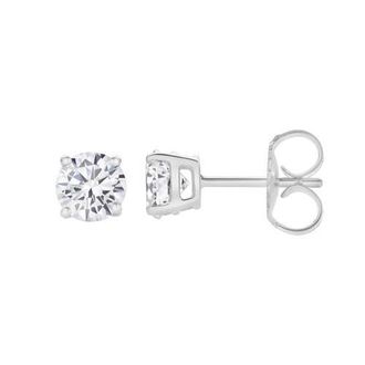 LuvMyJewelry Valeria 14K Gold Lab Grown Round Solitaire Diamond Earrings - 0.75 Ct in 14K White Gold at Nordstrom