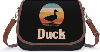 Generic Vintage Duck Sunset Small Womens Crossbody Bags Shoulder Handbag with Adjustable Strap for Travel