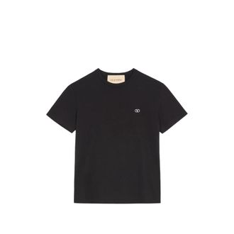 Valentino Cotton T-shirt With VLogo Embroidery