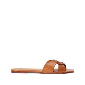 Ralph Lauren Sliders, female, Brown, Size: 10 US Leather Low-heel Sandals