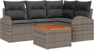 vidaXL Conjunto De Sof&aacute; De Jard&iacute;n 5 Pcs Gris Vidaxl