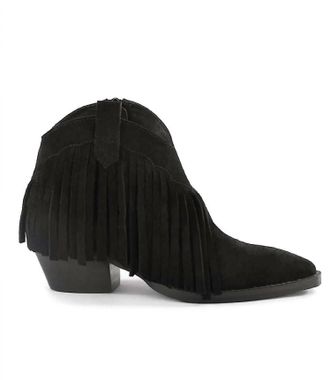 Seychelles Womens Easy Come Easy Go Fringe Booties In Black