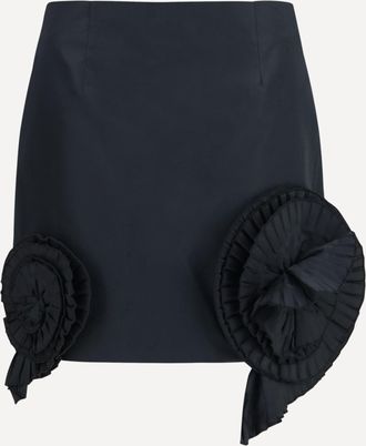 Blumarine Crepe Mini Skirt with floral appliqu&eacute; Female 40