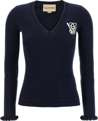 Valentino Garavani Womens Embroidery Sweater