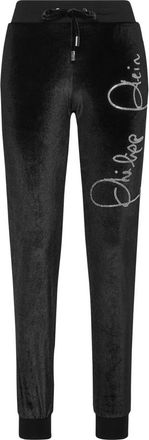 Philipp Plein Joggingbroek Crystal Signature - Dames - Sweatpants - Zwart - S - Polyester - Broeken