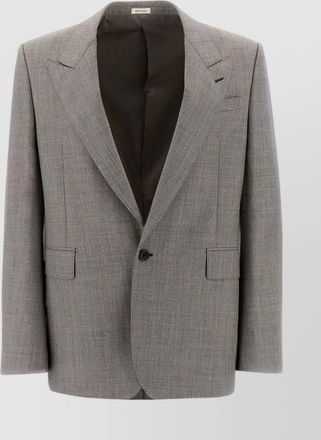 Alexander McQueen wool blazer with peak lapels and back slit