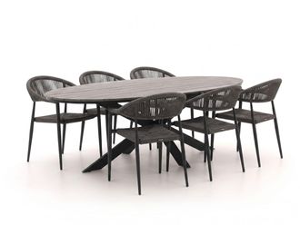 Manifesto Furniture Manifesto Belpasso/Fidenza ovaal 220cm dining tuinset 7-delig stapelbaar