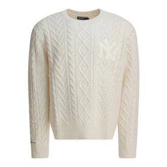 Polo Ralph Lauren Round-neck Knitwear, male, Beige, XL, Yankees Jumper