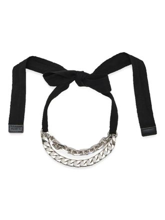 Plan C ribbon-bow chain necklace - women - Metal - One Size - Silver