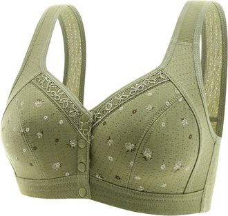 Generic Ellymuse Daisy Bras for Older Women UK Front Fastening Closure Bras Push Up Lisa Charm Comfort Wireless Full Coverage Everyday Bras Plus Size Cotton B