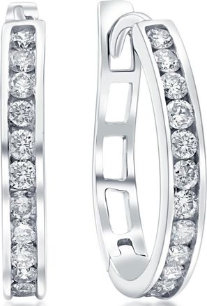 Pompeii3 1/2Ct Diamond Hoops in 10k White or Yellow Gold