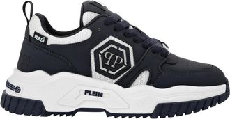 Philipp Plein Schoenen, unisex, Blauw, 41 EU, Leer, Predator Sneakers Hexagon