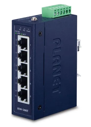 Planet Ip30 Compact - Switch Fast Ethernet De 5 Puertos 10/100tx (-4075&deg;c), Isw-500t
